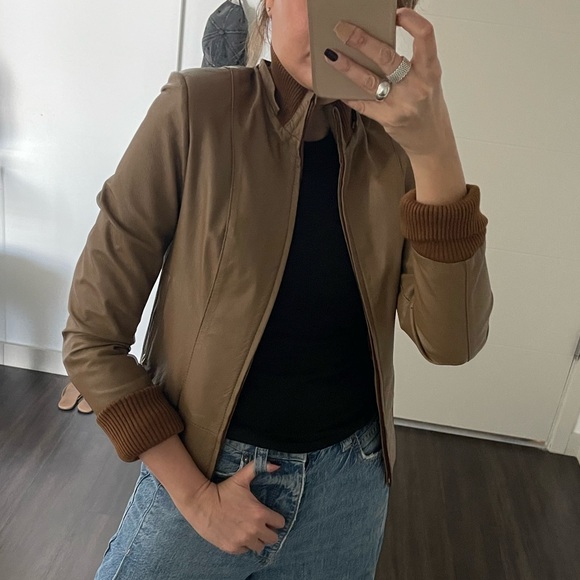 LEATHER bomber jacket - Picture 6 of 10